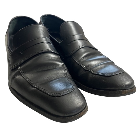 Salvatore Ferragamo Black Leather Slip-On Mens Penny Loafers size 8.5 main image 15